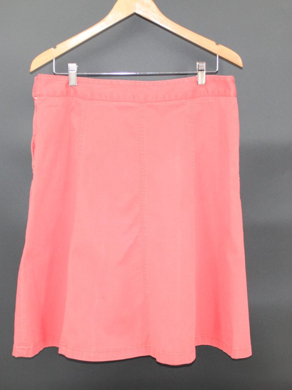 Vintage LL Bean Coral Skirt Cotton Retro Classic Fit Sz 14 Reg